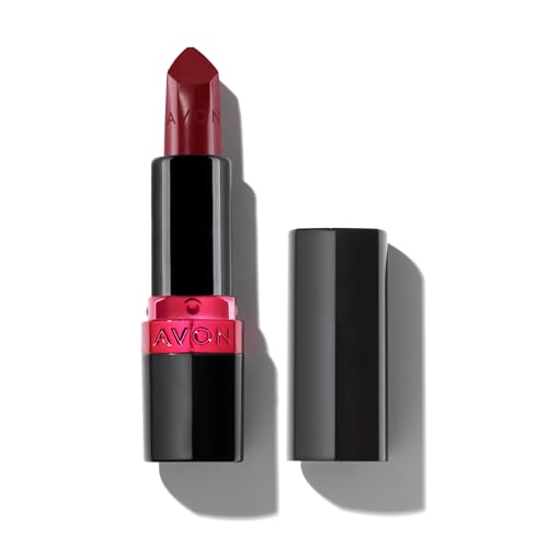 Image of Avon Ultra Creamy Satin-finish Lipstick Red Supreme with Vitamin E, Avocado Oil and Jojoba Oil for a Creamy and Comfy Feel, Rich Colour and Full Coverage, Cruelty Free