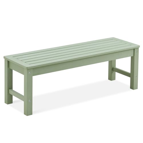 Image of Psilvam 47 inch Backless Outdoor Bench for 2-Person, 700 LBS Capacity, Green