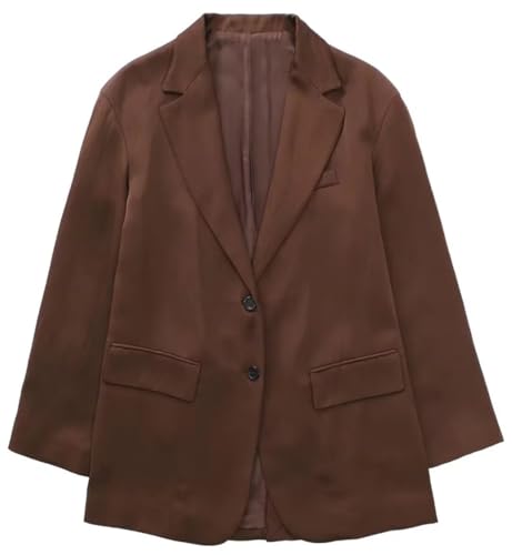Manteau femme veste en lin blazer costume surdimensionné chic et fluide