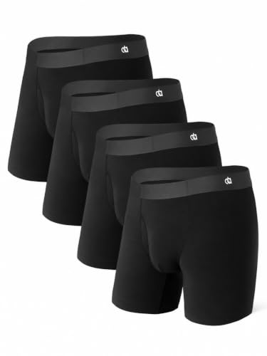 Image of DAVID ARCHY Men's Ultra Soft Underwear Modal Boxer Briefs Slim Fit 6.5 inch | Second Skin Fabric Breathable, Smooth Low-Profile Waistband, Easy Access Side Fly, Tagless Anti Chafing for All-day Comfort