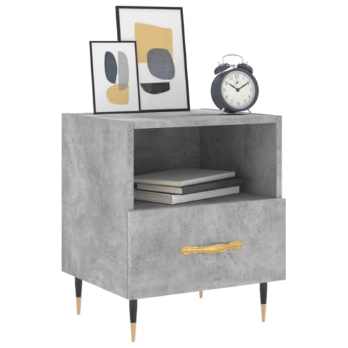 Table de chevet gris béton gain de place pour optimiser le rangement de lit - 4
