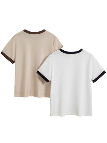 Girls 2-Piece Tops Letter Printed Short Sleeve T-Shirt Summer Tops Casual Daily Shirt for Kids 8-12 Years3