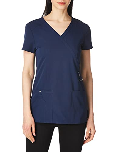 Dickies Women's Mock Wrap Top, D-Navy, Small