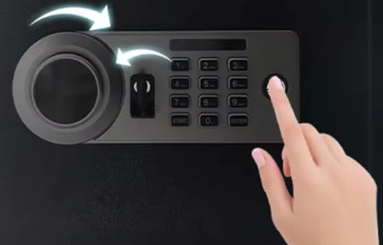 Image of Heavy-Duty Electronic Digital Safe Box with Keypad Lock & Biometric Lock and Emergency Key - Steel Security Locker for Home, Office & Jewelry Storage Deposit Box