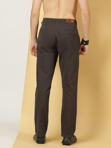 Image of Thomas Scott Men's | Solid | Light Weight | Breathable Fabric | 4 Pockets | Mid Rise | Slim Fit | 100% Cotton | Button Waist | Chino Trouser | Pants