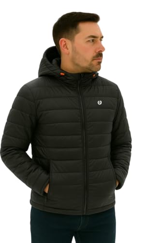 Image of Leebonee Mens Solid Quilted Puffer Jacket with Hood