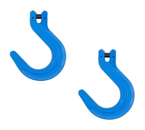 Mytee Products 2 Pack 3/8" Grade 100 Clevis Foundry Hook - WLL 8800 LBS - Blue Clevis Hook for Towing, Lifting &amp; Rigging