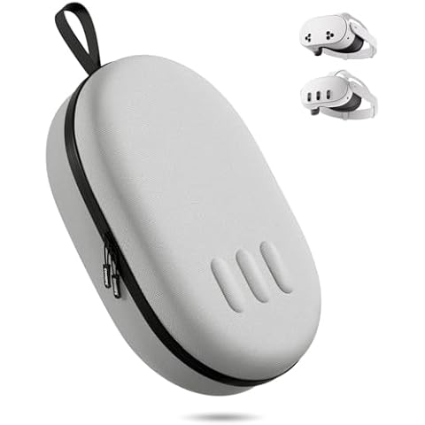 COOWPS Hard Carrying Case for Meta Quest 3S/Quest 3 Accessories, Fits Elite Strap, Portable Full Protection Bag for Travel and Home Storage, Grey Cover