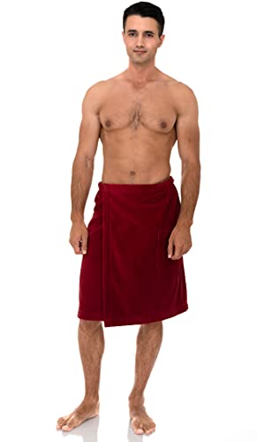 Image of TowelSelections Mens Cotton Shower Wrap Adjustable Terry Velour Spa Bath Towel Wrap Sauna Gym Towels for Men