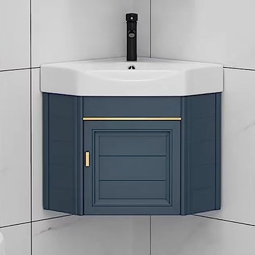 PIRFE Badezimmermöbel Waschtisch-Set Klein Wandwaschbecken Keramik Eck Waschbecken Handwaschbecken Luxus Waschbecken Mit Abflussloch Waschtisch Für Badezimmer & Gäste-WC (Size : 43 * 48cm)