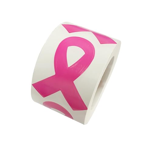 300Pcs Breast Cancer Awareness Stickers Pink Ribbon Stickers Self Adhesive Waterproof Design Breast Cancer Stickers Pink Caring for Womens Awareness Campaign Decals for Party Gift Envelope Decoration