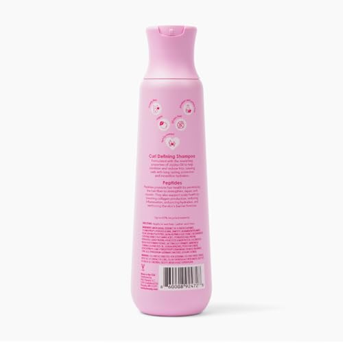 V&Co. Curly Pop Curl Defining Shampoo &ndash; Sulfate Free & Paraben Free Moisturizing Hair Care with Peptides, Amino Acids & Jojoba Oil for Hydration, Frizz Control & Healthy Curls &ndash; 12 fl oz