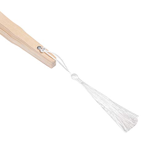 Sepwedd Set Of 50Pcs Sandalwood Fan Baby Shower Gifts Favors With Gift Bags And Tassels Wooden Folding Fan #TOP3