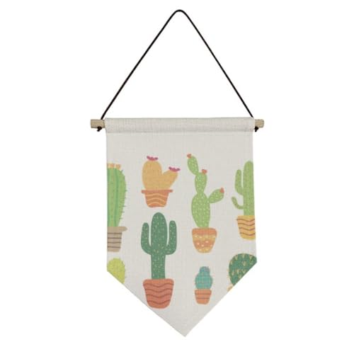 Drapeau en toile plantes grasses pour habiller un mur vide sans percer de grands trous