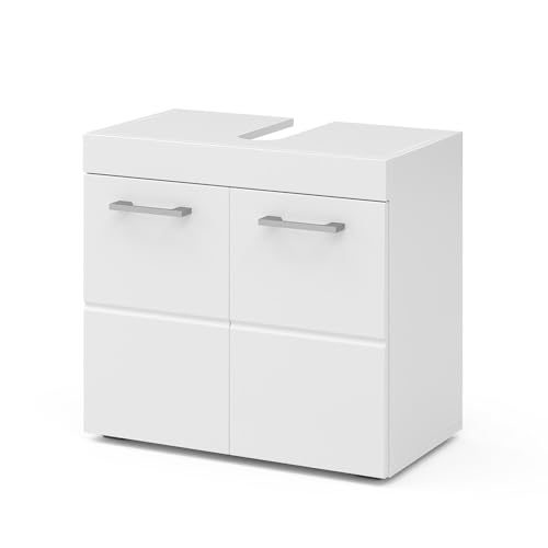 Vicco Meuble sous Vasque Simple Luna, Blanc, 60x56cm, pour Montage Mural, combinable avec d’Autres Meubles Luna