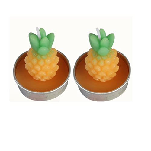 Aboofan 2 Boxes Birthday Summer Spa Candles Decorative Light Shaped Home Tropical Smokeless Orange Cute Restaurant Tealight Handmade Design Tea Delicate For Fruit Giftsorange Pineapple #TOP2