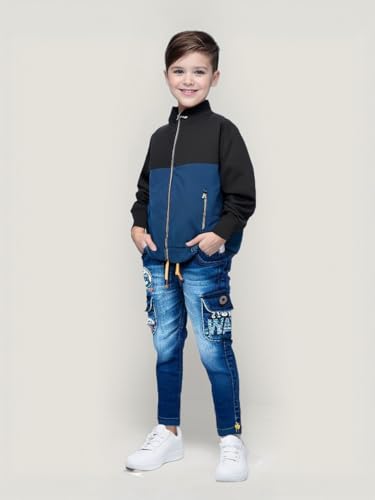 Image of HRKK Kids Windcheaters Solid Polyester Blend Jackets for Boys and Girls |