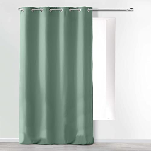 Douceur d'Intérieur, Rideau à Oeillets (140 x 260 cm) Absolu Sauge, Microfibre