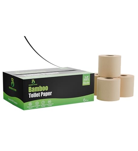 Image of Bamboo Story, Bamboo Toilet Paper Unbleached, 6 Rolls, 3 Ply and 350 Sheets Bamboo Toilet Tissue - FSC Certified, Biodegradable, Chemical Free, Plastic Free, BPA Free, Septic Safe Toilet Paper