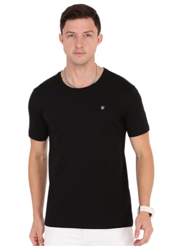 Image of Macroman M-Series Smartz Basics Half Sleeve Round Neck Stretch T-Shirt for Men, Cotton Blend (Pack of 1)