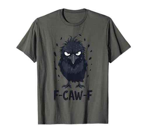 F-Caw-F Raven Moon Gothic Halloween Black Crow Bird Lover T-Shirt