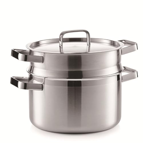 蒸し鍋 家庭用蒸し器鍋 厚手二層蒸し器鍋 蒸し料理(24cm)