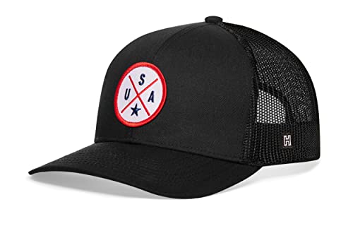 Image of HAKA State City Trucker Hat for Men & Women, Adjustable Baseball Hat, Mesh Snapback, Sturdy Outdoor Black Golf Hat