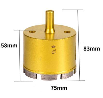 Yaowanguan Diamond Drill Bit Hole Saw Tools for Glass/Tile/Ceramic/Marble/Porcelain/Concrete/Granite Cutting Opening -75mm Diamond Coating Drill Bit - Image 3