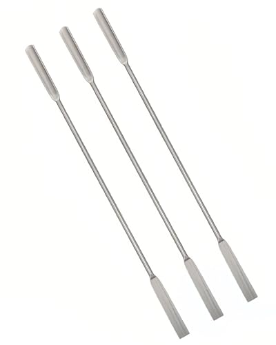 Zeayebsr 3pcs Edelstahl Doppelt Beendete Spatel: Micro Lab Spatel Sampler Labor Apotheke Probenahme Spatulas Pille Pulver Spatel ，spatel，laborlöffel edelstahl，laborlöffel，metallspatel