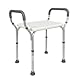 Mobiclinic®, Duschhocker, Höhenverstellbar, Mit Armlehnen, Acueducto, rutschfeste Spitzen, Ergonomisch, Licht, Max. 100 Kg, Aluminium, Weiß