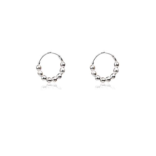 ELOISH 92.5 Sterling Silver Small Hoop Earrings for Women/Girls/Teenagers (12 MM Diameter Size, Silver Ornaments : 2 Grams) - Image 2