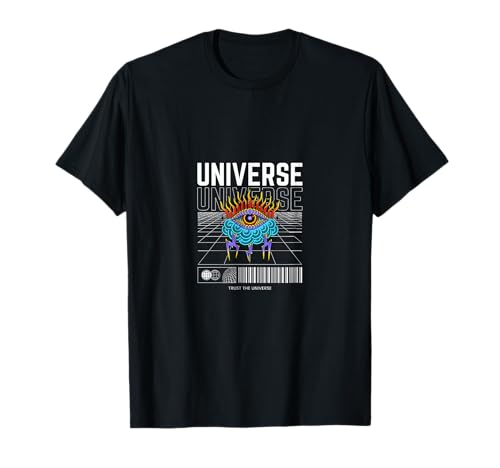 Photo de Trust The Universe Pop Electric Energy Eye Nuages Seer Retro T-Shirt