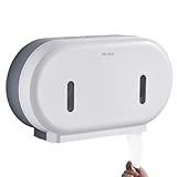 Commercial Twin Jumbo Toilet Tissue Dispenser, 9” Double Toilet Paper Roll Holder Wall Mount, Industrial Tissue Dispenser with Key Lock,Tissue Holder with Dual Dispenser for Bathroom,Office,Schools