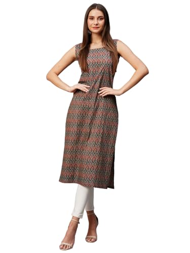 Image of ANNI Designer Women's Cotton Blend Straight Fit Kurti