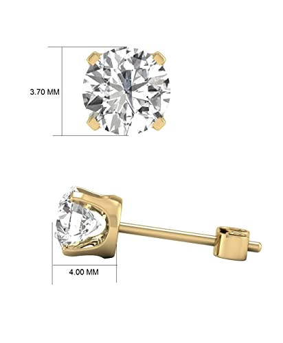 TimeLess Classics 1/4-3/4 CTW Natural Diamond Solitaire Stud Earrings For Women in 14K White and Yellow Gold - Gift For Her4