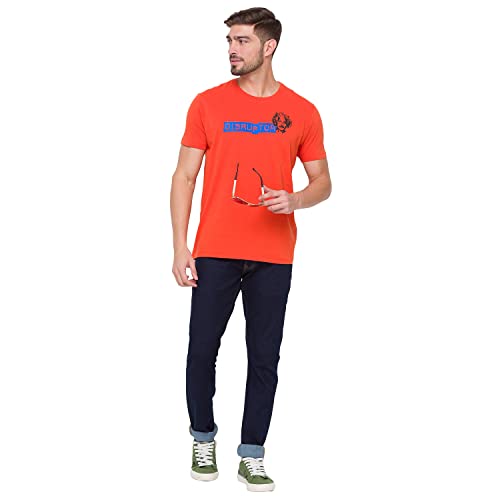 Image of Spykar Men's Printed Slim Fit T-Shirt