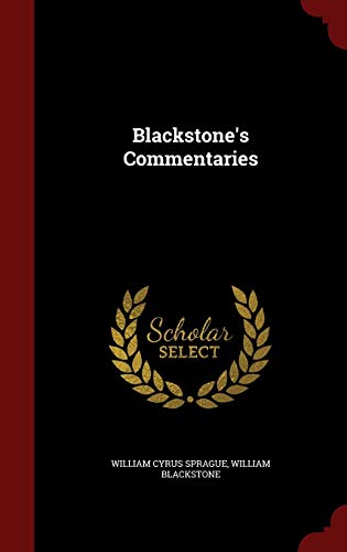 Blackstone's Commentaries 1296556913 Book Cover