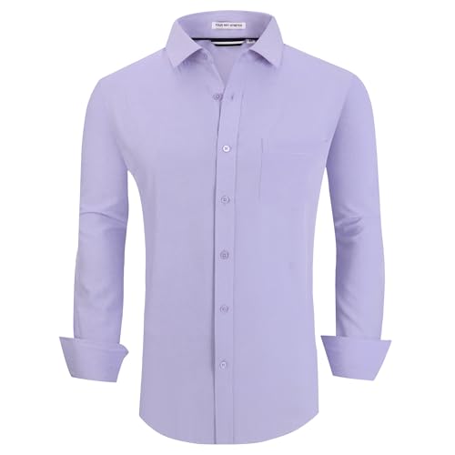 Alex Vando Mens Dress Shirts Regular Fit Long Sleeve Stretch Business Dress Shirts for Men
