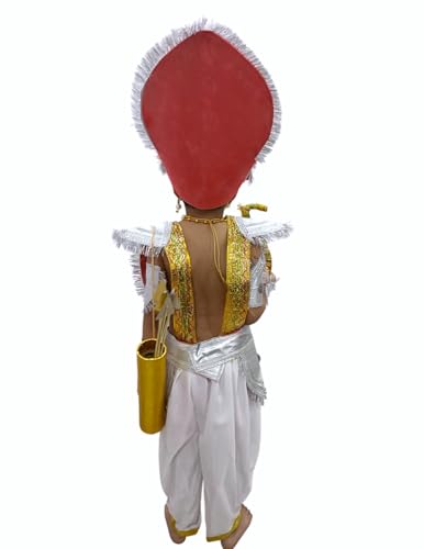 Image of BookMyCostume Mahabharat Warrior Costume for Kids - Arjun /Bhishma Pitamah Look with Silver Chest Armor & Accessory Set | Indian Mythological Fancy Dress for School & Cultural Events | Adult S-M