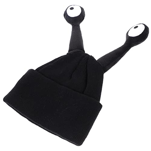 Kids Knitted Beanie Hat Funny Cartoon Warm Cap for Boys and Girls Winter Knit Beanie Cute Toddler Hat Black