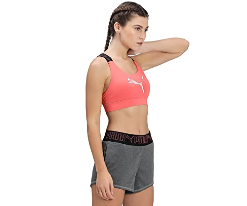 Image of PUMA Women's Polyester Bra Sports (52029924 Georgia Peach-Eggnog-Print L)