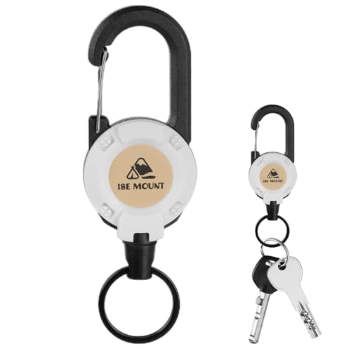 Carretel de Chave com de Aço - Chave retrátil do clipe do carretel do mosquetão,Porta-chaves resiste