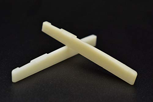 Vencetmat Unbleached Acoustic Guitar Bridge Saddle, Fit For 74Mm & 72Mm Bridge Slot, Pure Complete Bone, Bone Original Color, Vintage Style, 4 Pack #TOP1