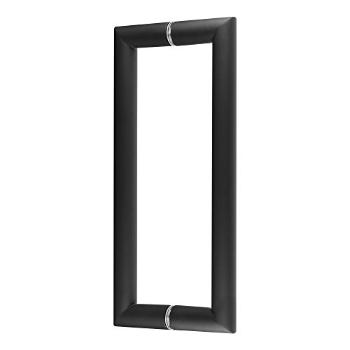Preisvergleich Produktbild Griffpaar für Schiebetüren auf Gehrung / Schwarz matt Elektrophoresebeschichtung / Lochabstand: 350 mm / Für Holz- und Glastüren