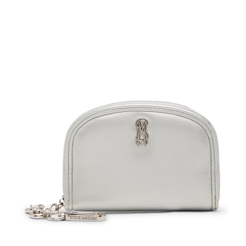 Steve Madden Women's Bjadez Wallet JADEZ-P Card Case Gift Box, Silver, One Size