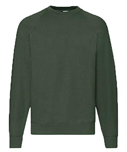 Fruit of the Loom Raglan Sweatshirt, Felpa Uomo, Verde (Bottle Green), XX-Large