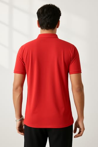 Image of Force NXT Men's Premium Microfiber Fabric Solid T-Shirt | Polo Neck Half-Sleeves T-Shirt for Men | Label Free with Anti-Static for Daily Uses