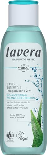 lavera Gel de ducha base sensible 2 en 1 – Champú y gel de ducha con aloe vera orgánico y queratina vegetal, limpieza suave y respetuosa con la piel, aroma fresco, cosmética natural, vegano, orgánico