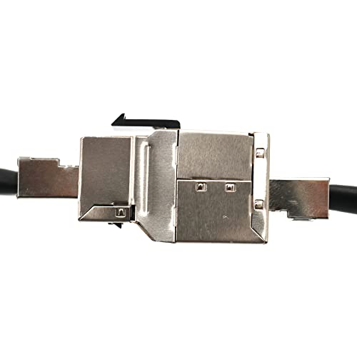 Conector Keystone Blindado ETS Cat6A RJ45 F-F para Patch Panel miniatura 4