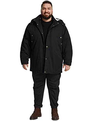 Soularge Men's Big and Tall Military Winter Warm Sherpa Lined Parka Jacket with Hood4